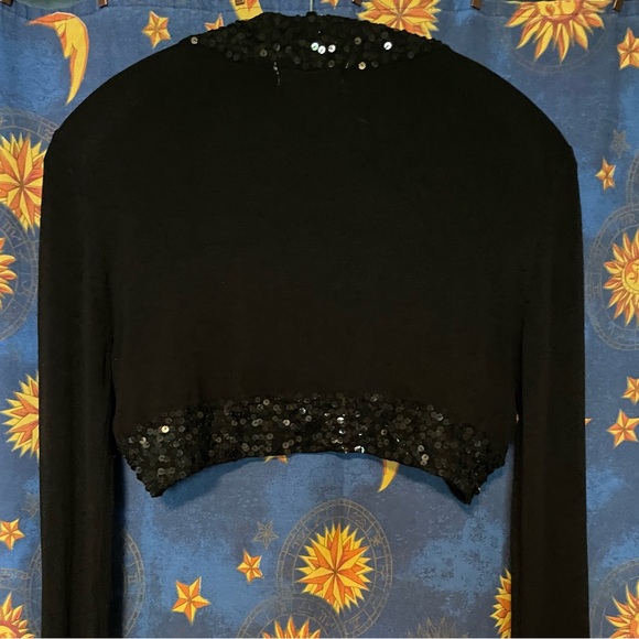 Y2K black sequin Urban Behavior shrug - Picture 2 of 6